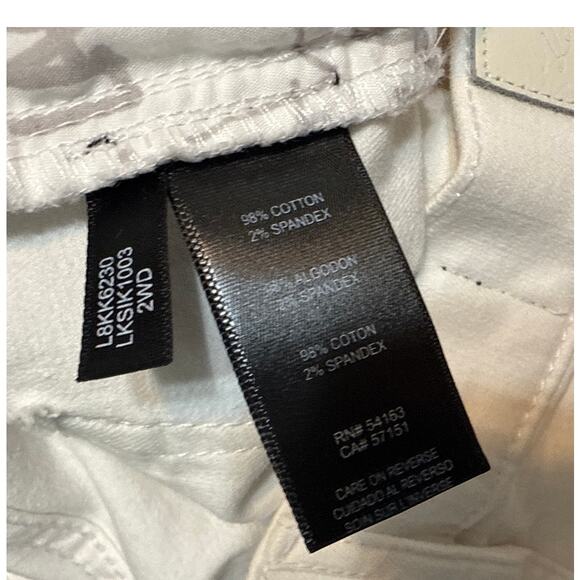 Karl Lagerfeld White Skinny Jeans Mid Rise Women’s 10 Ankle Raw Hem NWT - Picture 12 of 14